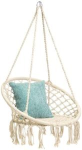 Mertonzo Hammock Swing Chair for 2-16 Years Old Kids,Handmade Knitted Macrame Hanging Swing Chair for Indoor,Bedroom,Yard,Garden- 230 Pound Capacity